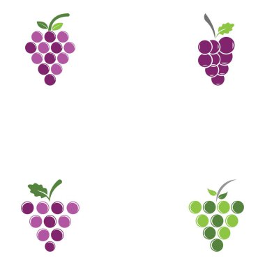 Üzüm logo şablonu vektör illüstrasyon tasarımı