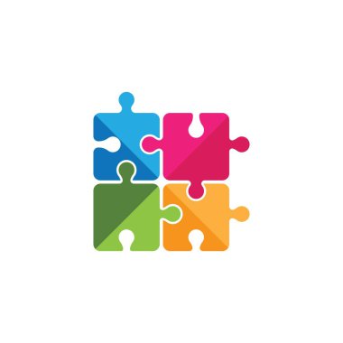 Bulmaca logosu Vektör İllüstrasyon tasarım şablonu