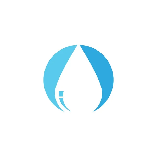 Logo Hoja Agua Natural Plantilla Símbolo — Archivo Imágenes Vectoriales