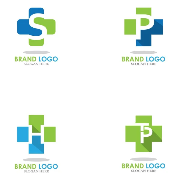Hospital Logo Tasarım Vektörü Olan Mektup — Stok Vektör