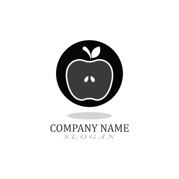 ブラックアップルのロゴとシンボルベクトルイラストアイコン — ストックベクタ
