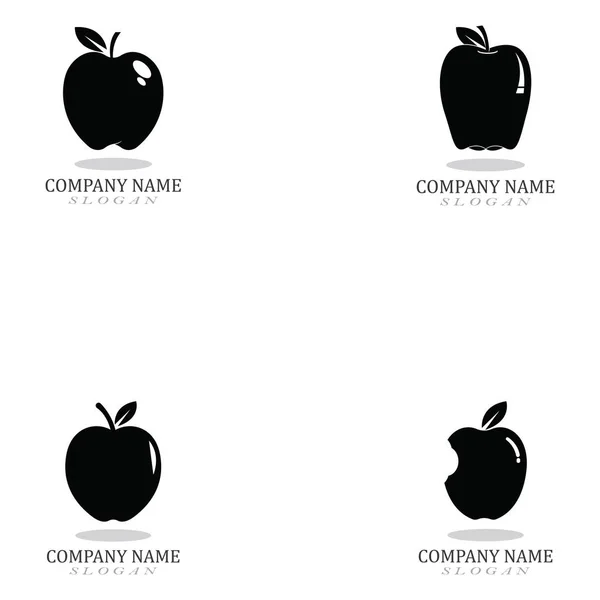 Logo Apple Nero Simbolo Icona Dell Illustrazione Vettoriale — Vettoriale Stock