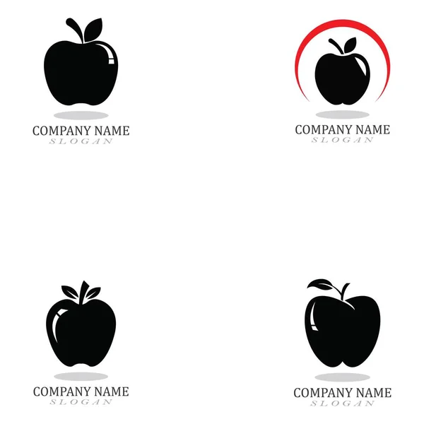 Logo Apple Nero Simbolo Icona Dell Illustrazione Vettoriale — Vettoriale Stock