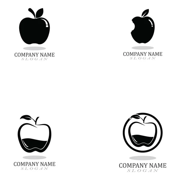 ブラックアップルのロゴとシンボルベクトルイラストアイコン — ストックベクタ