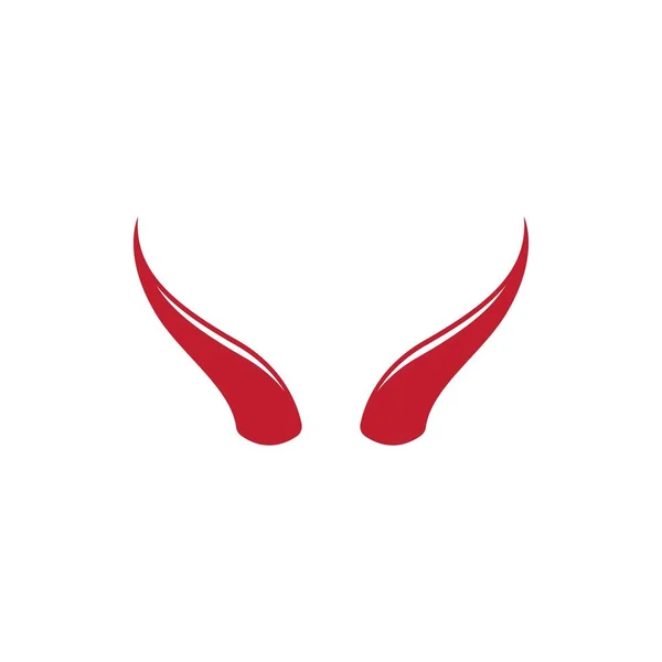 Diablo Cuerno Vector Icono Logotipo Diseño Ilustración Plantilla — Vector de stock