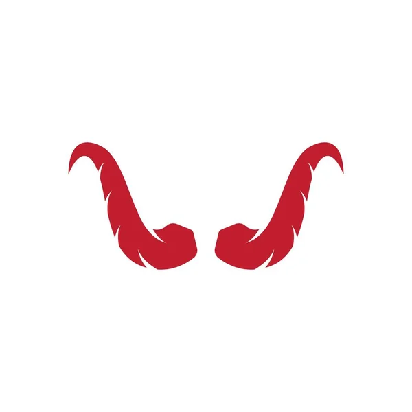 Devil Κέρατο Διάνυσμα Εικονίδιο Λογότυπο Σχεδιασμό Εικονογράφηση Πρότυπο — Διανυσματικό Αρχείο