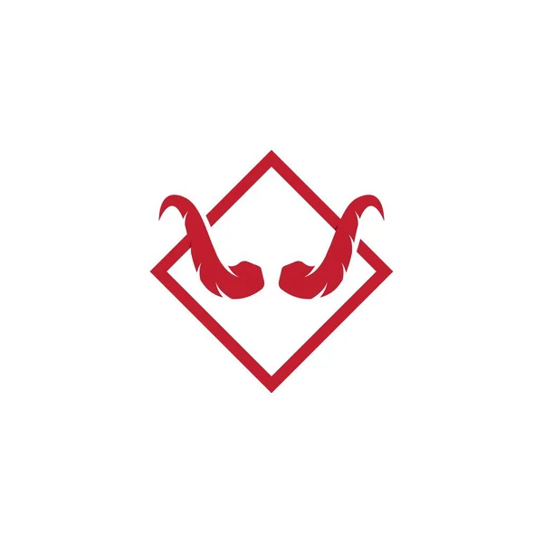 Devil Κέρατο Διάνυσμα Εικονίδιο Λογότυπο Σχεδιασμό Εικονογράφηση Πρότυπο — Διανυσματικό Αρχείο