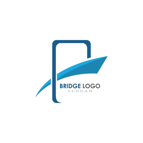 Puente Icono Vector Ilustración Logo Plantilla Icono — Archivo Imágenes Vectoriales