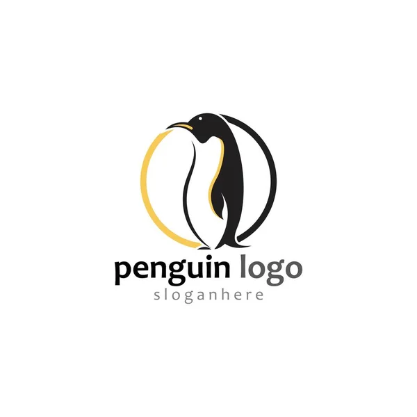 Pinguin Vogel Vektor Logo Arktisches Tiersymbol — Stockvektor