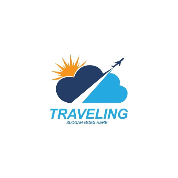 Air Travel Logo Vector Icono Diseño Plantilla Vector — Vector de stock