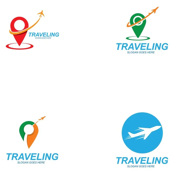 Air Travel Logotipo Vetor Ícone Design Modelo Vetor — Vetor de Stock