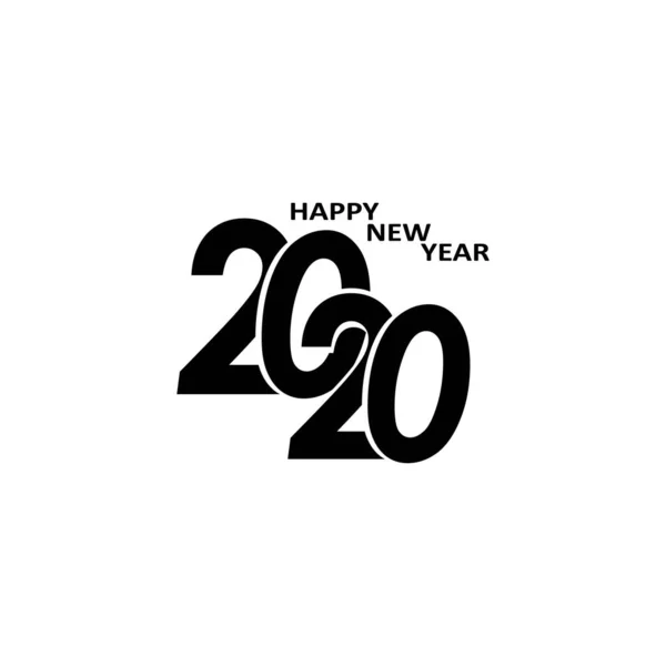 Happy New Year 2020 Text Design Pattern Vector Illustration — Stock Vector