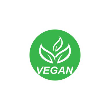 Vegan vektör simgesi tasarım şablonu