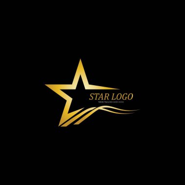 Altın Yıldız logo vektörü İllüstrasyon Şablonu
