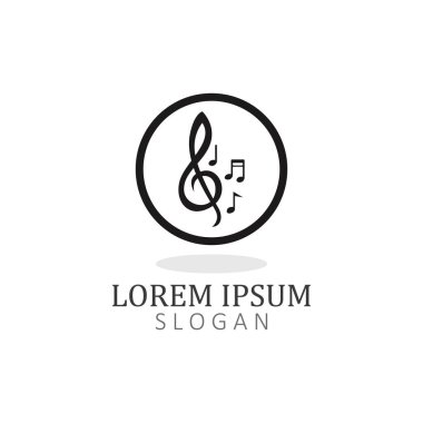 Müzik logosunu ve sembol vektör simgesini not et