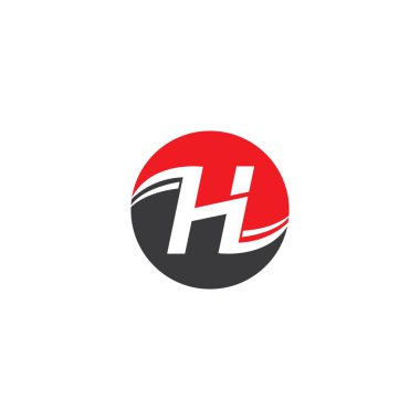 H Harfi Logo Şablonu Tasarım Vektörü illüstrasyonu