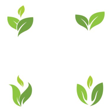 Yeşil yaprak logo şablonu Vektör simgesi