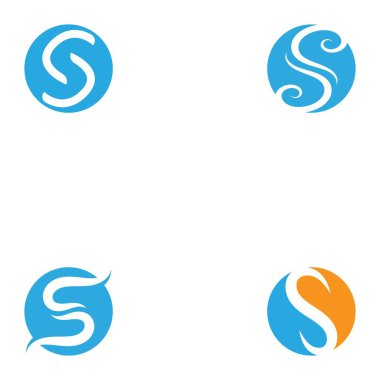  S Harfi Logo tasarım vektör çizim simgesi kümesi
