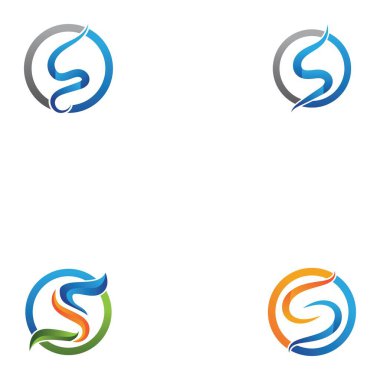  S Harfi Logo tasarım vektör çizim simgesi kümesi