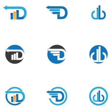 D ve Finans Logosu ve sembol vektör simgesi