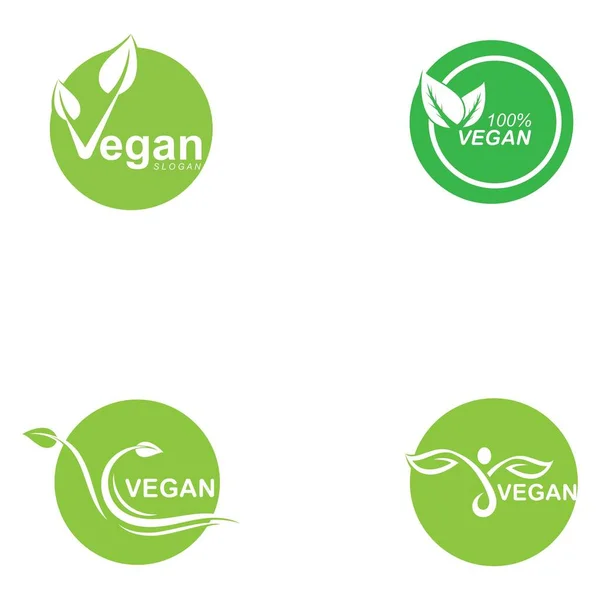 Vegano Vector Icono Ilustración Plantilla Diseño — Vector de stock