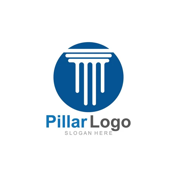 Pillar Logo Template Column Vector Illustration Icon — Stock Vector