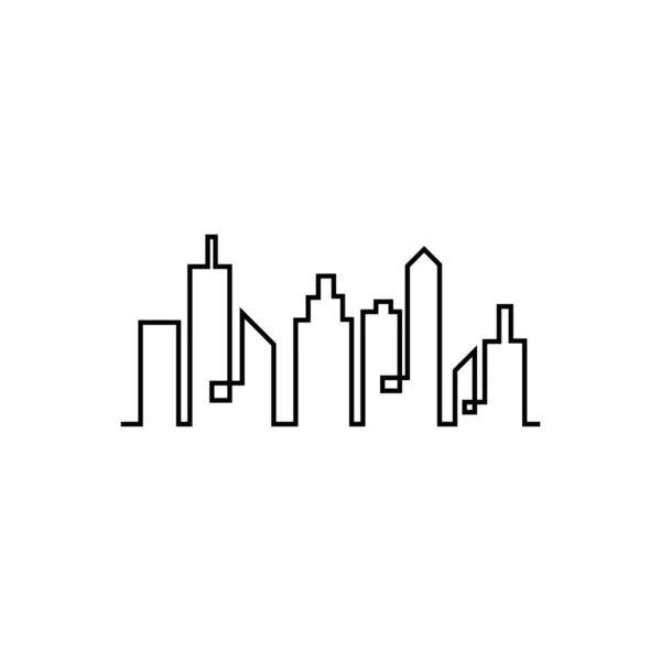 Modern City Panorama Městská Silueta Vektorová Ilustrace Plochém Provedení — Stockový vektor