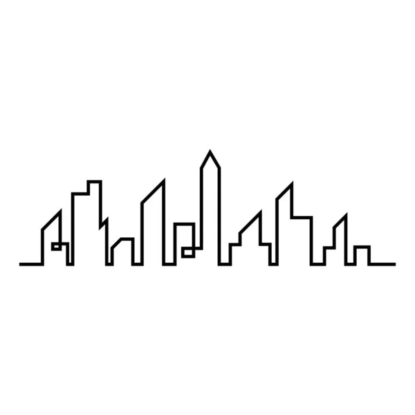Ciudad Moderna Skyline Silueta Ciudad Ilustración Vectorial Diseño Plano — Archivo Imágenes Vectoriales