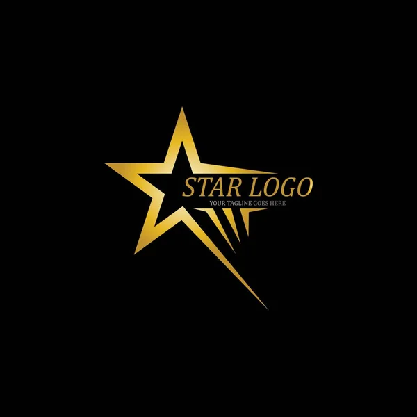 Wektor Logo Złota Gwiazda Szablon Ilustracji — Wektor stockowy