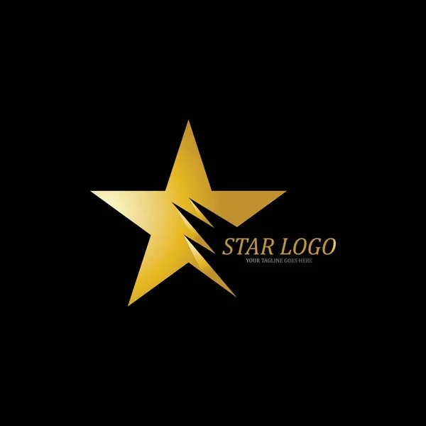 Gouden Ster Logo Vector Illustratie Sjabloon — Stockvector