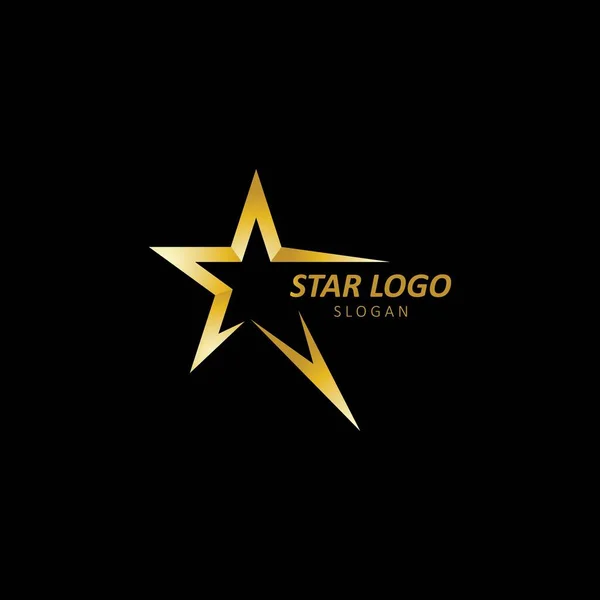 Gouden Ster Logo Vector Illustratie Sjabloon — Stockvector