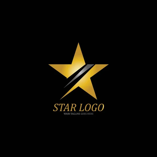 Gouden Ster Logo Vector Illustratie Sjabloon — Stockvector