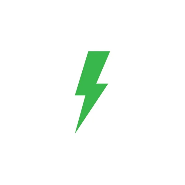 Verde Eléctrico Vector Rayo Icono Logotipo Símbolos — Vector de stock