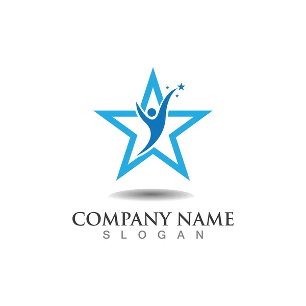 Star People Logo Vector Icon Template — Stock Vector