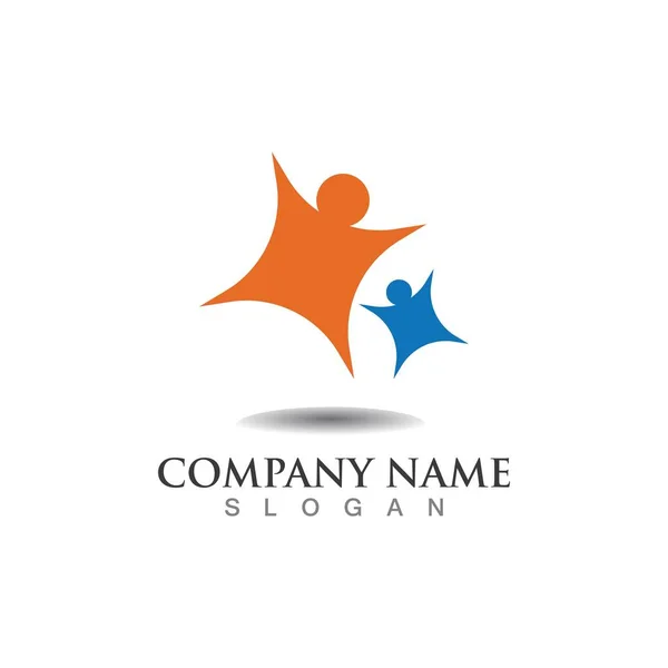 Ster Mensen Logo Vector Pictogram Template — Stockvector