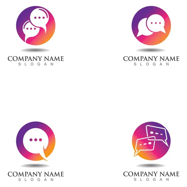 Kabarcık Sohbeti Kavramsal Logo Tasarımı Şablon Vektörü — Stok Vektör