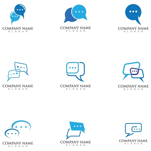 Kabarcık Sohbeti Kavramsal Logo Tasarımı Şablon Vektörü — Stok Vektör