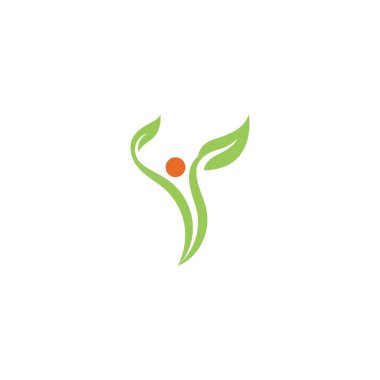 Ağaç yaprağı vektör logosu tasarımı çevre dostu kavram