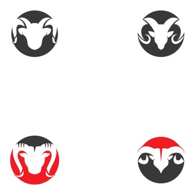 Koç Boynuzu Vektör logosu Simge Şablonu