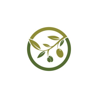 Zeytin logosu şablon vektör resimleme tasarımı
