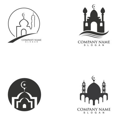 mosque logo and symbol vector icon template