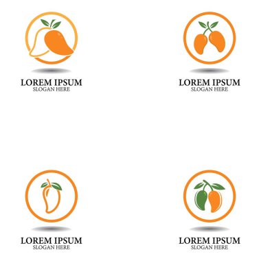 Mango flat image logo vector template illustration design