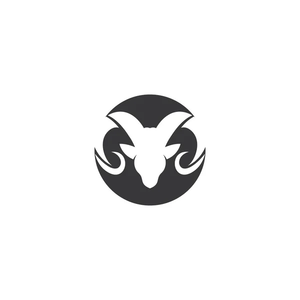 Ram Corna Vettoriale Logo Icone Template — Vettoriale Stock