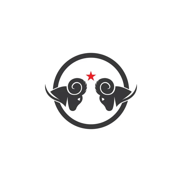 Ram Rogi Wektor Logo Ikony Szablon — Wektor stockowy
