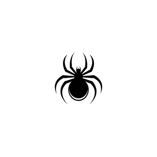 Preto Aranha Logotipo Modelo Vetor Ilustração Ícone — Vetor de Stock