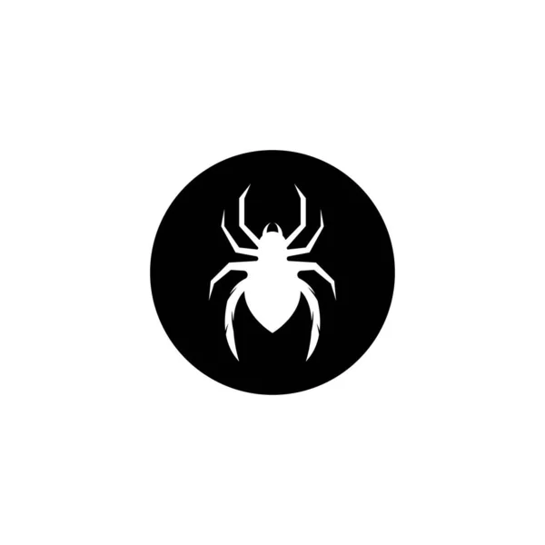 Preto Aranha Logotipo Modelo Vetor Ilustração Ícone — Vetor de Stock