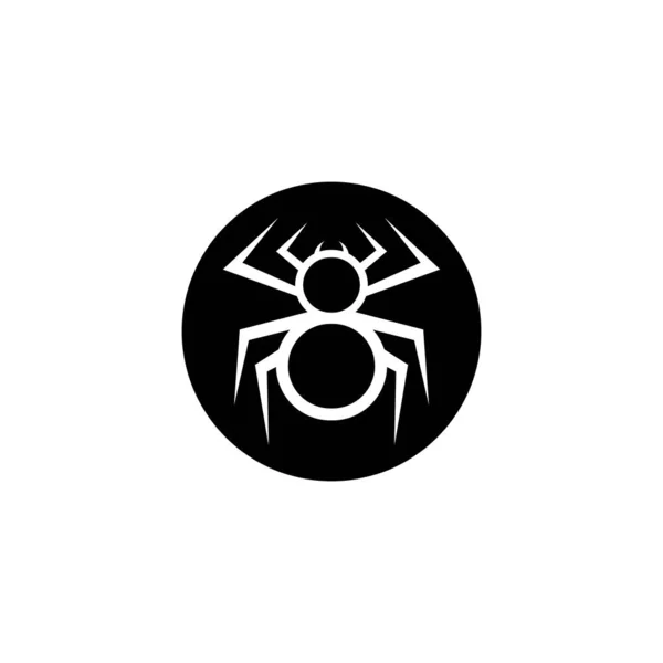 Noir Araignée Logo Modèle Vectoriel Illustration Icône — Image vectorielle