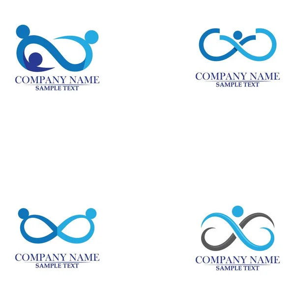 Вектор Шаблонов Логотипа Infinity People Adoption Community Care — стоковый вектор
