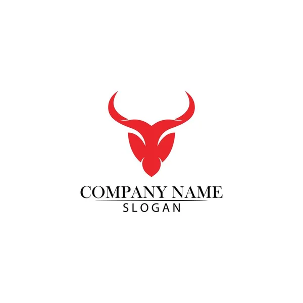 Bull Chifre Logotipo Símbolos Modelo Ícones App — Vetor de Stock