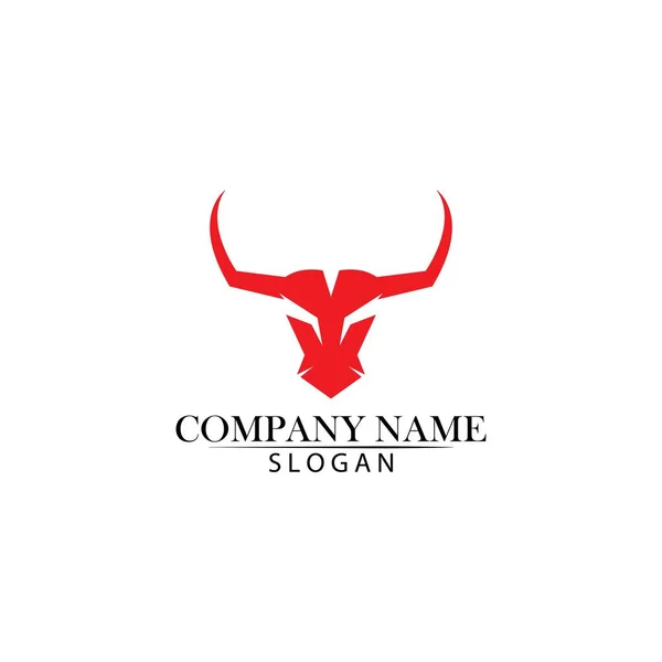 Bull Chifre Logotipo Símbolos Modelo Ícones App — Vetor de Stock